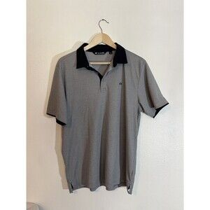 Travis Mathew Polo Shirt Mens L Grey Blue Collar Performance Golf Pima Cotton